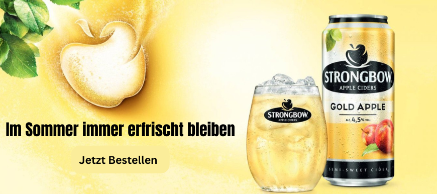 Im Sommer immer erfrischt bleiben mit Strongbow Cider - Jetzt Bestellen